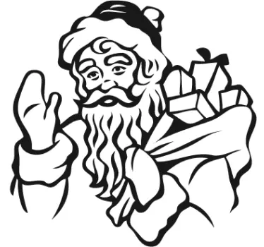 Wandtattoo Umrisse Weihnachtsmann - TenStickers