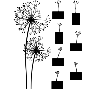 Löwenzahn mit Ihren Bildern Blume Wandtattoo - TenStickers