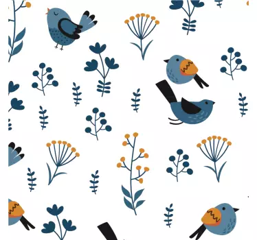 Blätter und Vögel Klebefolie für Möbel - TenStickers