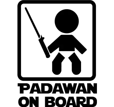 Padawan on Board einfarbig Baby on Board Aufkleber - TenStickers