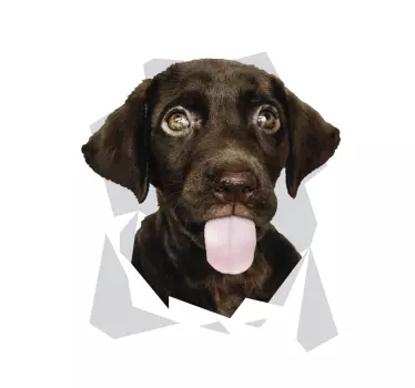 Hund kommt aus der wand laptop Aufkleber - TenStickers