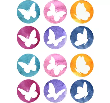 Wandtattoo Schmetterling bunte schmetterlingskreise - TenStickers