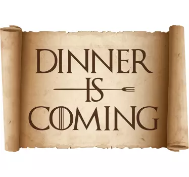 Wandtattoo Zitat das abendessen kommt - TenStickers