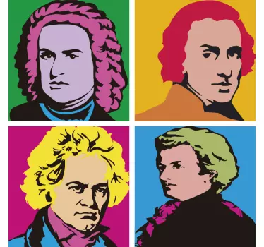 Große komponisten klassische musik wandaufkleber - TenStickers