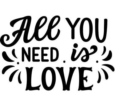 Autoaufkleber Hochzeit "All you need is love" - TenStickers