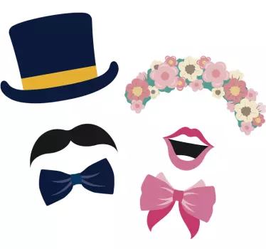 Autoaufkleber Hochzeit Masken - TenStickers