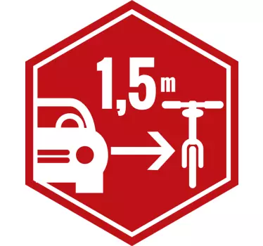 Abstand zu Radfahrern Autoaufkleber - TenStickers