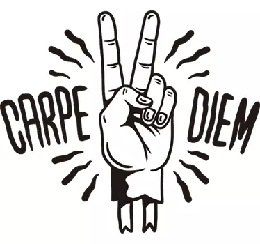 Wandtattoo zitat carpe diem handzeichen - TenStickers