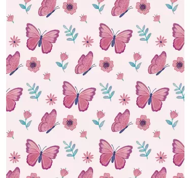 Wandtattoo schmetterling blumenkomposition - TenStickers
