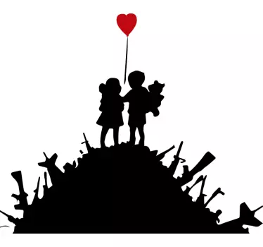 Banksy kinder vinyl wandkunst - TenStickers