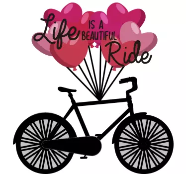Das leben ist eine schöne fahrt radfahren wandaufkleber - TenStickers