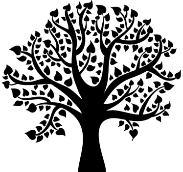 Wandtattoo pflanzen blätterbaum silhouette - TenStickers