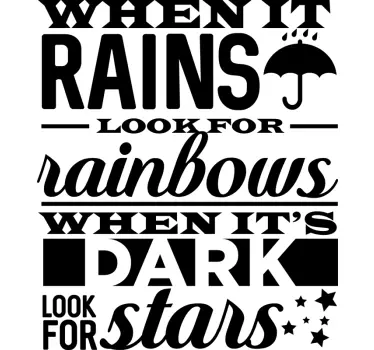 Wandtattoo zitat suche nach regenbögen und sternen - TenStickers