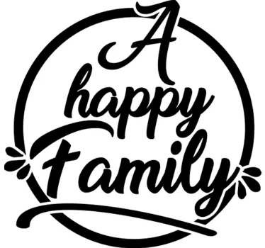 Glückliche familie nach hause text wanddekoration - TenStickers