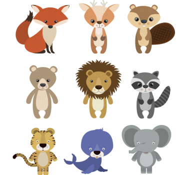 Tiermotive Dekoset Möbelaufkleber - TenStickers