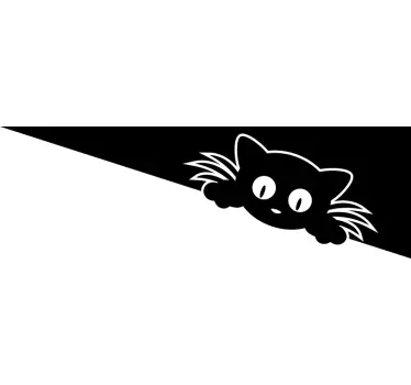 Lustige schwarze Katze Toilettenaufkleber - TenStickers