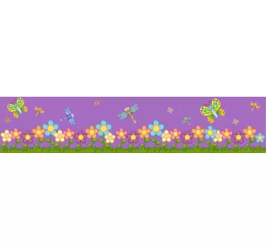 Frühlingsblumen Bordüre Wandtattoo - TenStickers