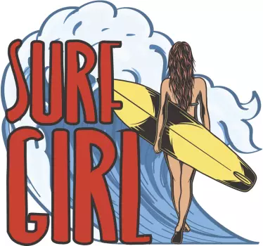 Surf girl surf wandtattoo - TenStickers