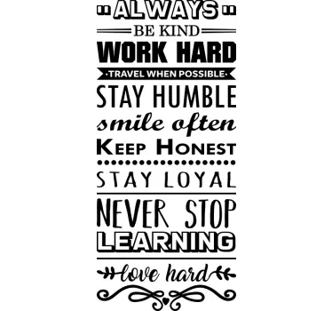 Wandspruch sei freundlich arbeite hart lerne - TenStickers