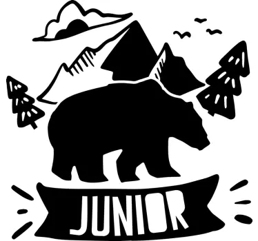 Personalisierbarer bär und berge wandaufkleber - TenStickers