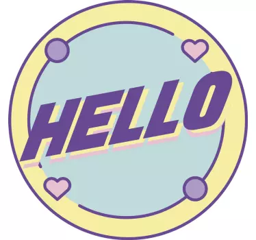 Wandtattoo zitat hallo mit herzen und kreisen - TenStickers