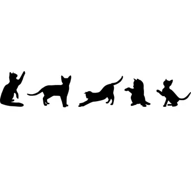 Tanzende katzen wandtattoo - TenStickers
