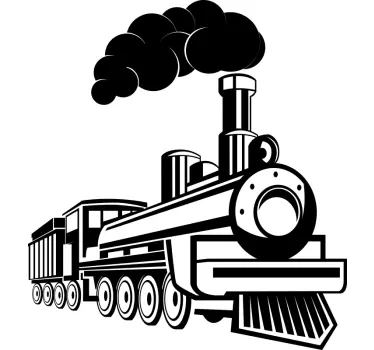 Vintage wandaufkleber der dampflokomotive - TenStickers