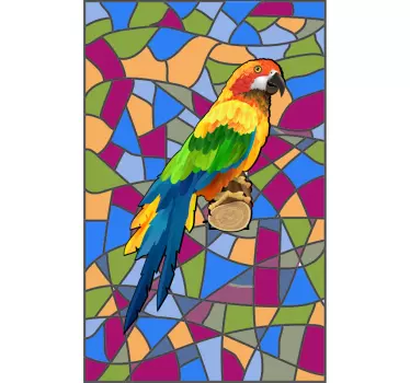 papagei glasmalerei fenster aufkleber - TenStickers