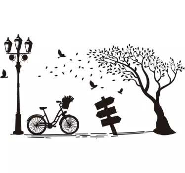 Herbst fahrrad vintage wandaufkleber - TenStickers