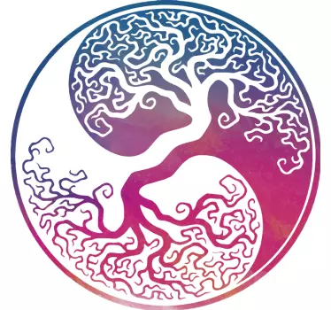 Yin yang Lebensbaum Wandtattoo - TenStickers