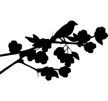 Lindenzweig Vogel Wandtattoo - TenStickers