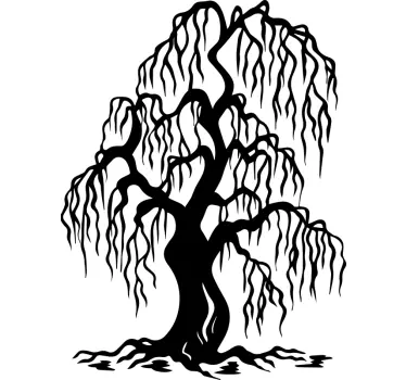 Wandtattoo pflanzen weidenbaum silhouette - TenStickers