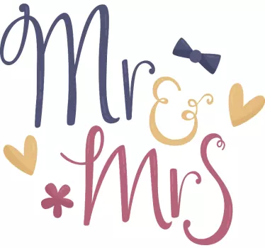 Ehe Namen Hochzeit Aufkleber - TenStickers