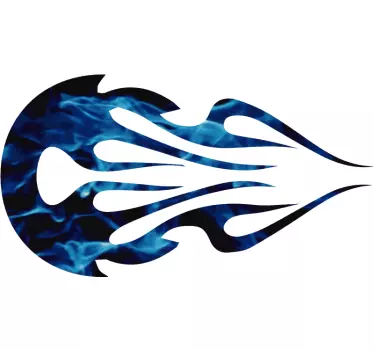 Blaue stammesflamme motorradaufkleber - TenStickers
