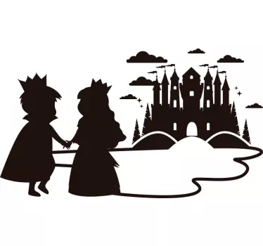 Prinz und Prinzessin Kinder Märchen Wandtattoo - TenStickers