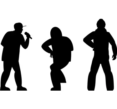 Rap Sänger Schatten Silhouette Wandaufkleber - TenStickers