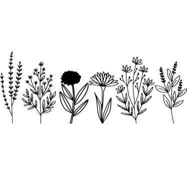 Gelbe Pflanzen wandtattoo - TenStickers