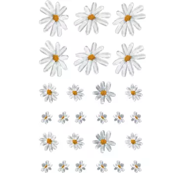 70er jahre Gänseblümchen Muster Wandtattoo - TenStickers