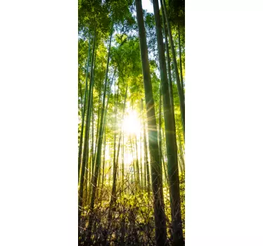 Wald mit Sonne Türaufkleber - TenStickers