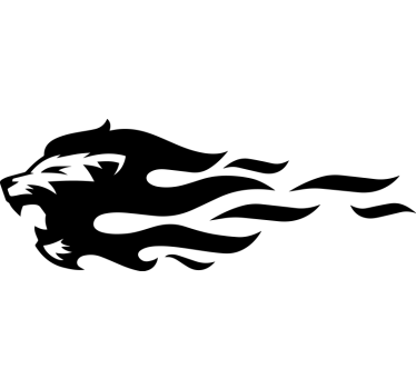 Löwe mit Flammen Fahrzeug Aufkleber - TenStickers