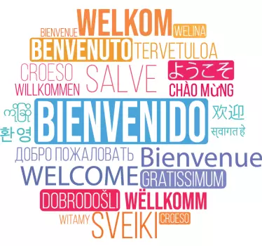 Willkommenstext in vielen Sprachen Sitzungssaal Wandaufkleber - TenStickers