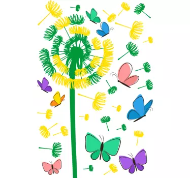 Pusteblumen Schmetterlinge Tier Wandtattoo - TenStickers