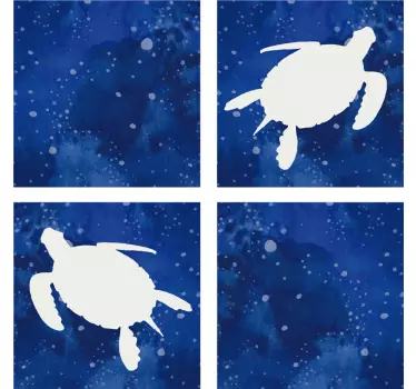Schildkröte mit Galaxienmuster Fliesen Aufkleber - TenStickers