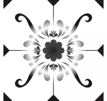 Bodensticker Blumen Fliesen Muster - TenStickers
