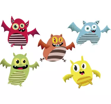 Wandaufkleber Monster Fliegende Monster - TenStickers