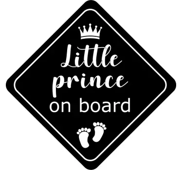 Baby Autoaufkleber Kleines prinzauto - TenStickers