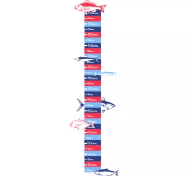 Messlatte Wandsticker Fische Handgezeichnet - TenStickers