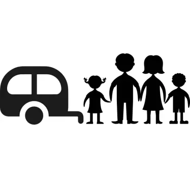 Familie Silhouette Wohnmobil Aufkleber - TenStickers
