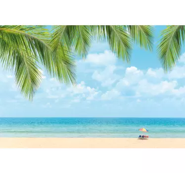 Fenster Sticker Landschaft mit Palmen - TenStickers