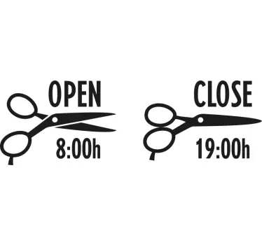 Aufkleber Text Friseur Öffnungszeiten - TenStickers